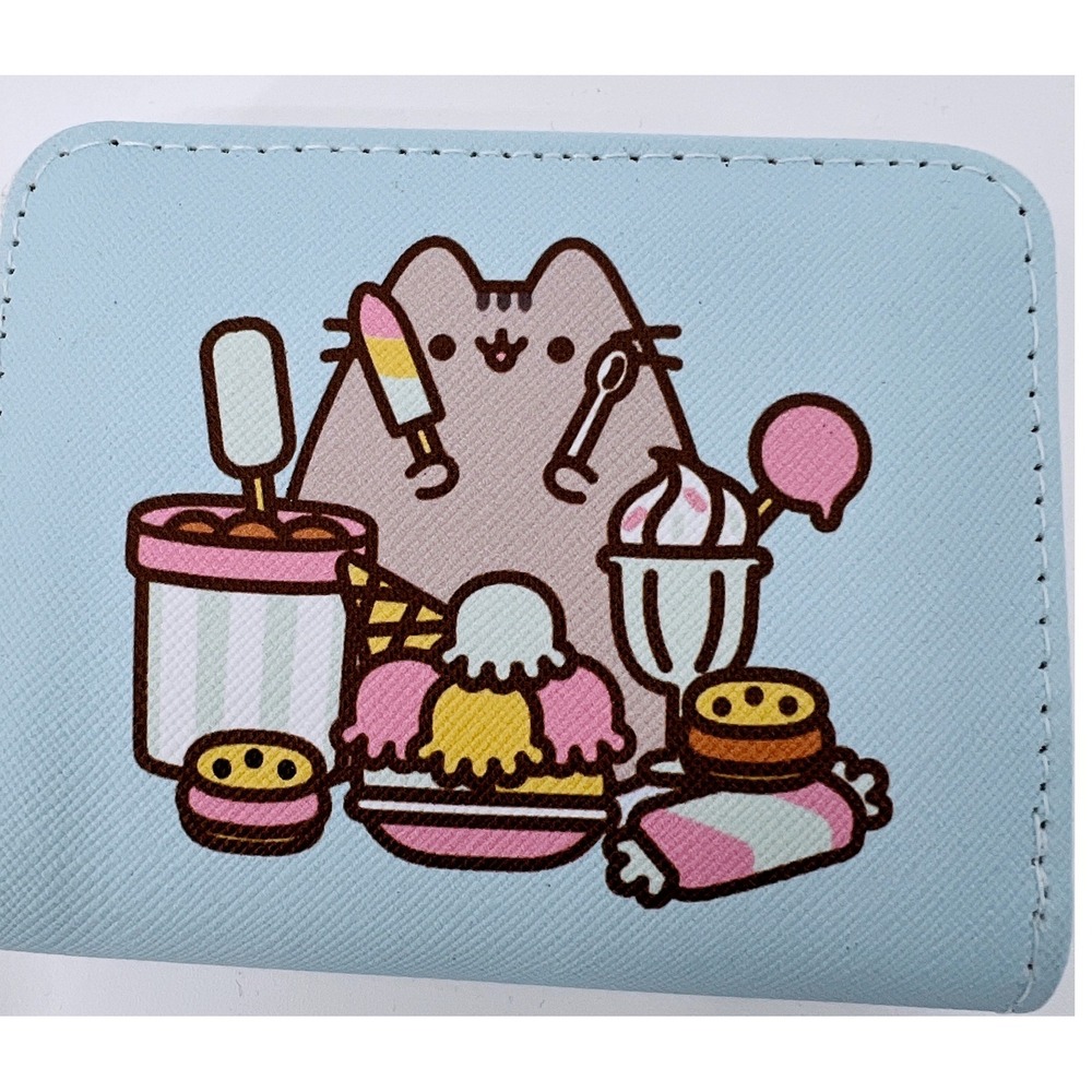 Pusheen Foodie Coin Purse Blue Ice Cream Treats Zip Around Wallet NWT - Picture 2 of 5